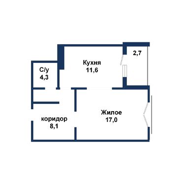 Однокомнатная квартира, Суворова ул. - 260174, план 1