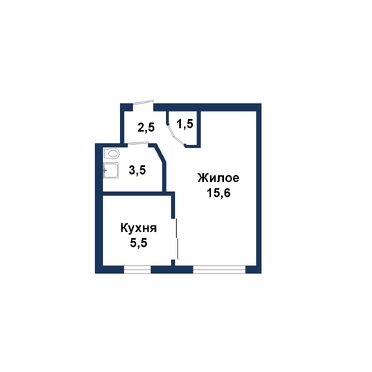 Однокомнатная квартира, Дзержинского ул. - 260070, план 1