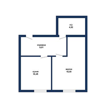 Однокомнатная квартира, ул. 17 Сентября-240299, план 1
