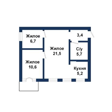 Трехкомнатная квартира, Карла Маркса ул. - 260081, план 1