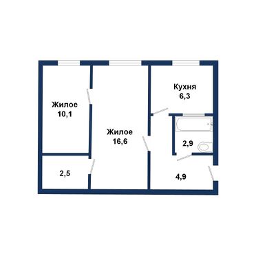 Двухкомнатная квартира в центре Бреста - 260146, план 1