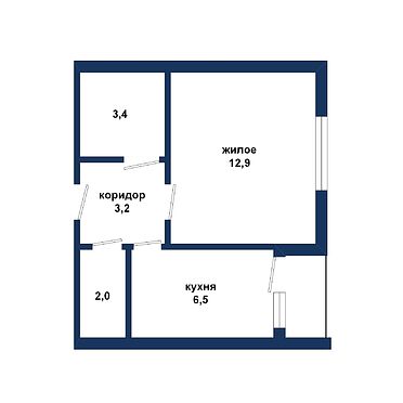 Однокомнатная квартира, ул. Суворова - 230497, план 1