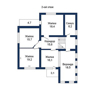 Просторный жилой дом в г.Бресте, р-н Речица - 310244, план 2
