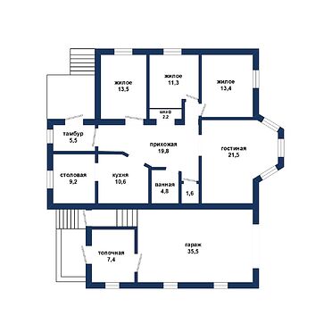 Уютный одноэтажный жилой дом в д. Галево - 530129, план 1