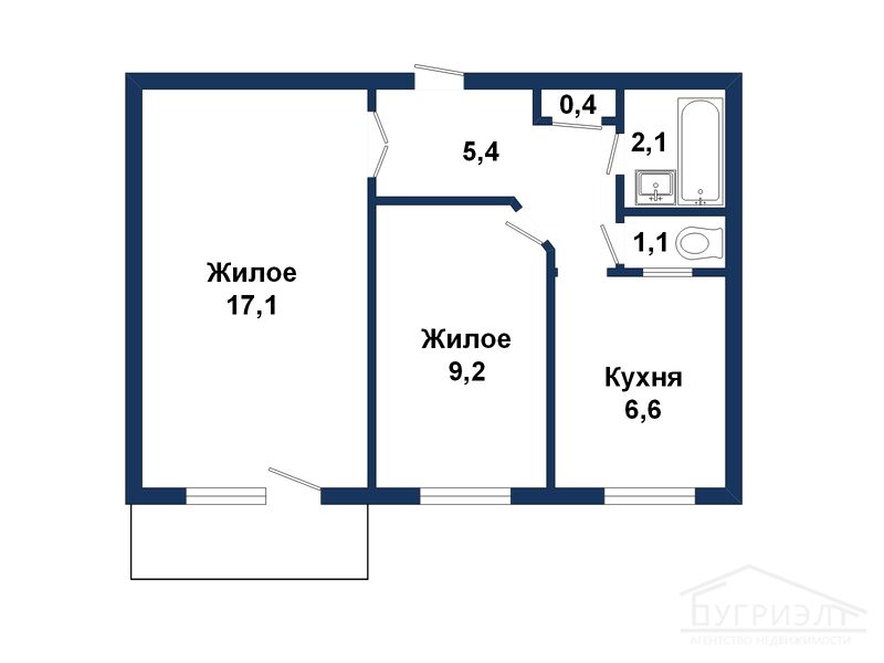 Доля в двухкомнатной квартире, Шевченко бул. - 260316, фото 1
