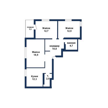 Трехкомнатная квартира, Фомина ул. - 250378, план 1