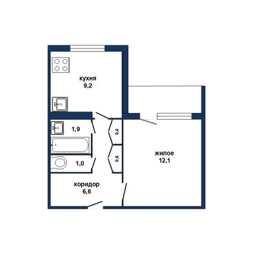 Однокомнтная квартира, Ленинградская ул. - 230042, план 1