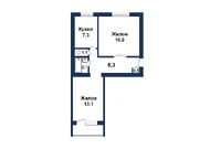 Двухкомнатная квартира, Карла Маркса ул. - 260171, мини фото 1