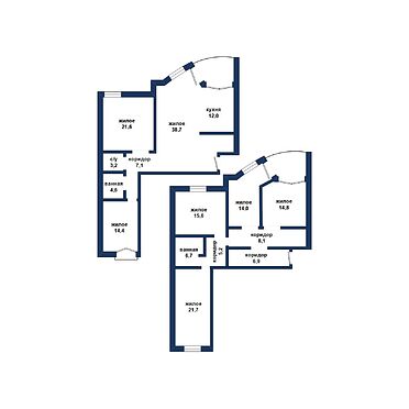 Семикомнатная двухуровневая квартира, Энгельса ул. - 240088, план 1