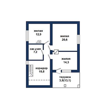 Двухэтажная квартира в частном доме г. Пинск - 520162, план 2