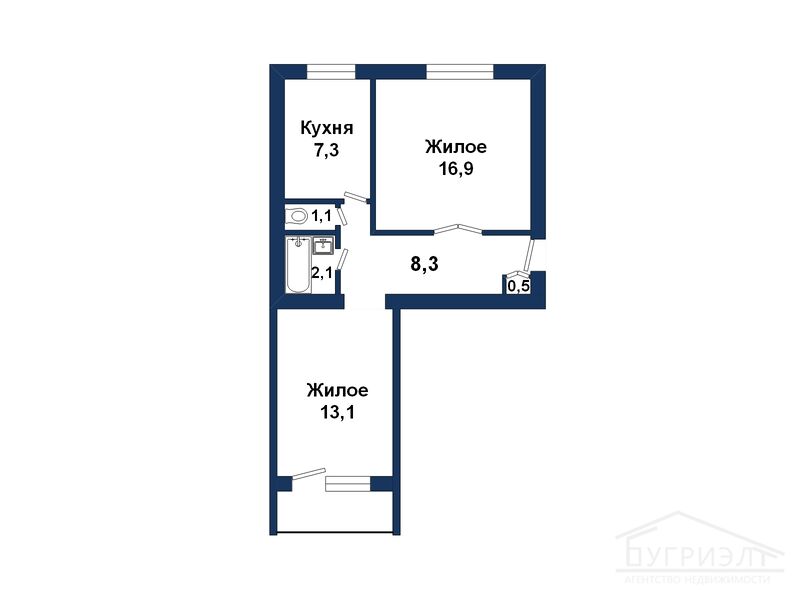 Двухкомнатная квартира, Карла Маркса ул. - 260171, фото 1