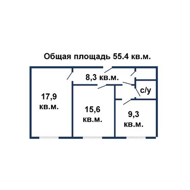 Двухкомнатная квартира, Машерова пр-т. - 250499b, план 1