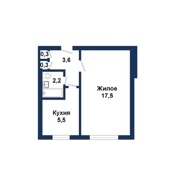 Однокомнатная квартира, Дубровская ул. - 260341, план 1