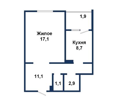 Однокомнатная квартира, Белорусская ул. - 260089