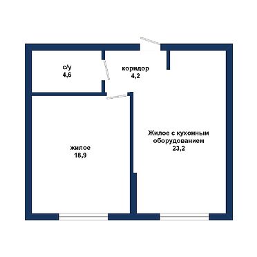 Двухкомнатная квартира, Махновича ул. - 230171, план 1