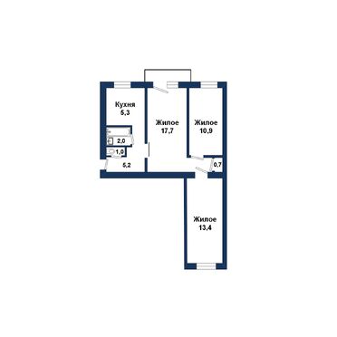 Трехкомнатная квартира, Гоголя ул. - 260162, план 1