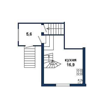 Двухэтажная квартира в частном доме г. Пинск - 520162, план 1